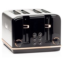 Haden Salcombe 4 Slice Toaster Black & Copper 191168