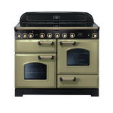 Rangemaster Classic Deluxe 110 Induction Olive Green/Brass CDL110EIOG/B