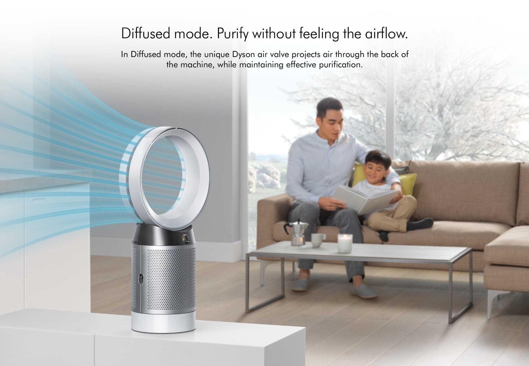 diffused mode, purify without feeling the airflow
