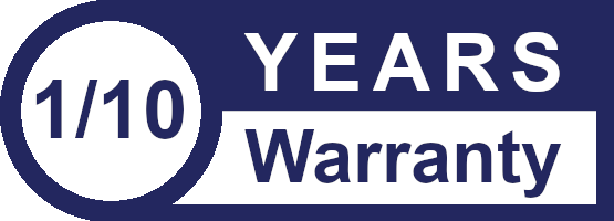 Warranty - 1 Years Labour & 10 Years Parts Warranty - 1 Years Labour & 10 Years Parts